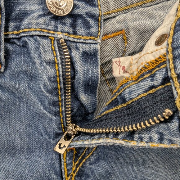 True Religion Jeans Mens 30 Straight Made in USA Distressed Zip Fly Horseshoe - Picture 14 of 16